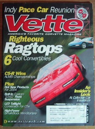 VETTE 2004 APR - PACE CARS, SPEED WORLD CHALLENGE